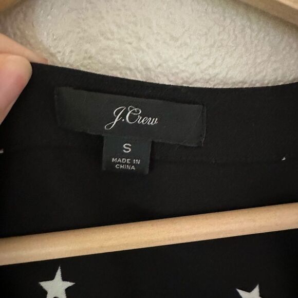 J Crew Stars Black and White V Neck Blouse Size S - Picture 4 of 6
